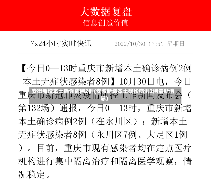 安徽新增本土确诊病例2例(安徽新增本土确诊病例2例最新消息)