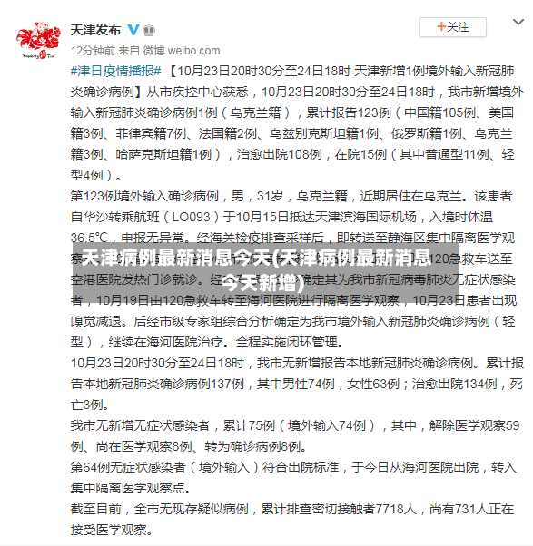 天津病例最新消息今天(天津病例最新消息今天新增)