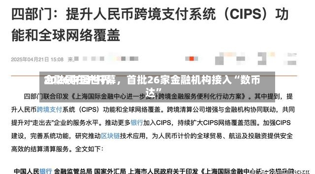 2026中国世界金融展在沪开幕，首批26家金融机构接入“数币达”-第2张图片