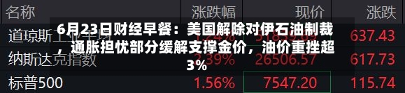 6月23日财经早餐：美国解除对伊石油制裁，通胀担忧部分缓解支撑金价，油价重挫超3%-第3张图片