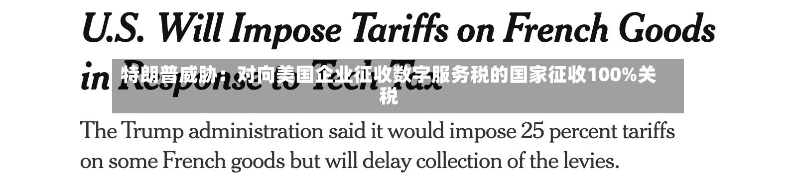 特朗普威胁:对向美国企业征收数字服务税的国家征收100%关税-第3张图片