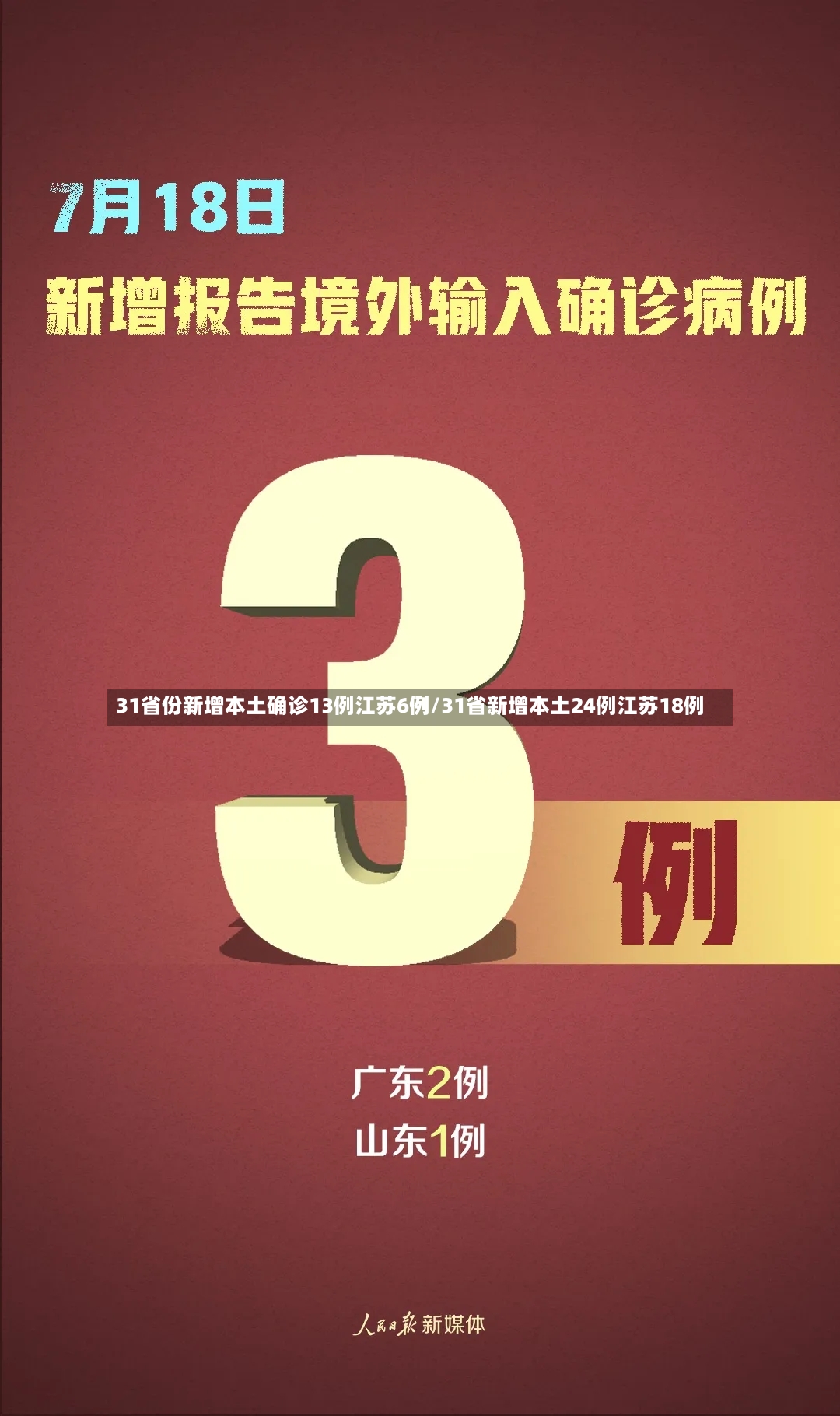 31省份新增本土确诊13例江苏6例/31省新增本土24例江苏18例