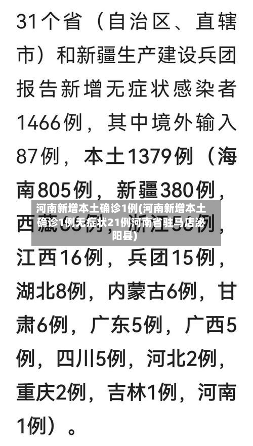 河南新增本土确诊1例(河南新增本土确诊1例无症状21例河南省驻马店泌阳县)-第3张图片