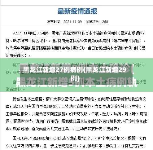 黑龙江新增27例病例(黑龙江新增29例)