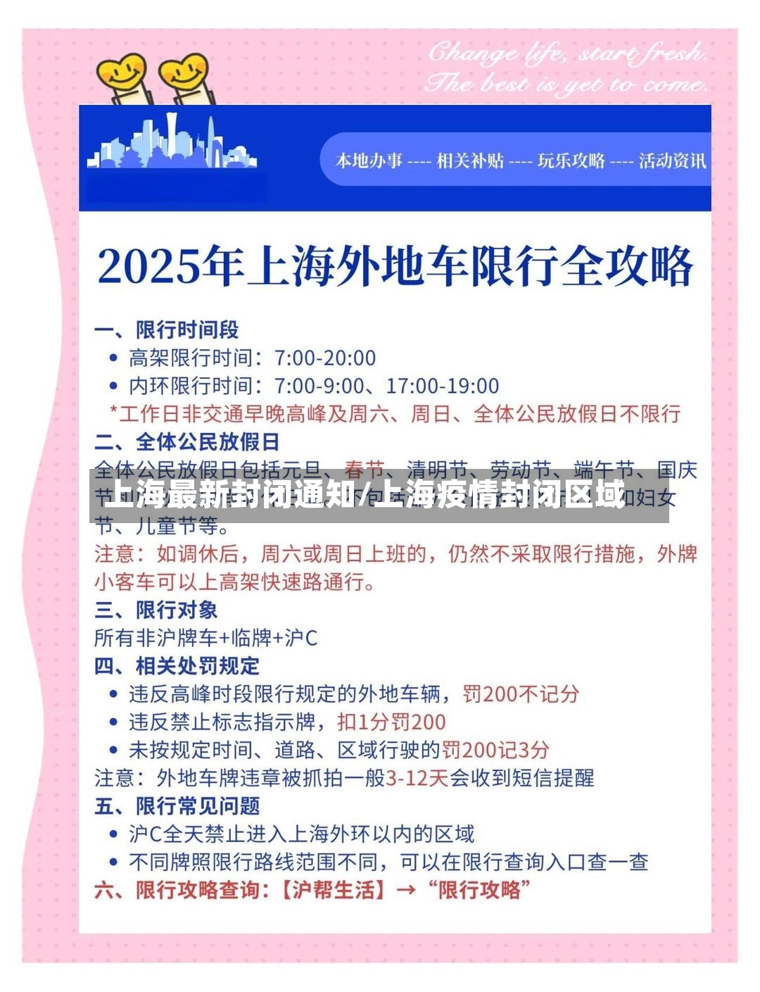 上海最新封闭通知/上海疫情封闭区域