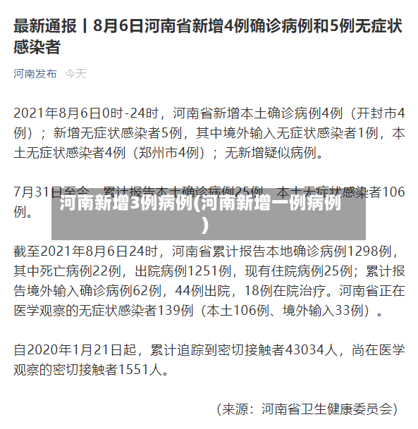 河南新增3例病例(河南新增一例病例)-第2张图片