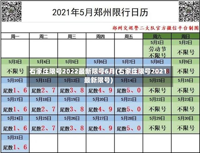 石家庄限号2022最新限号6月(石家庄限号2021最新限号)