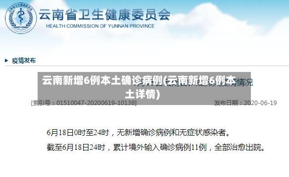 云南新增6例本土确诊病例(云南新增6例本土详情)-第2张图片