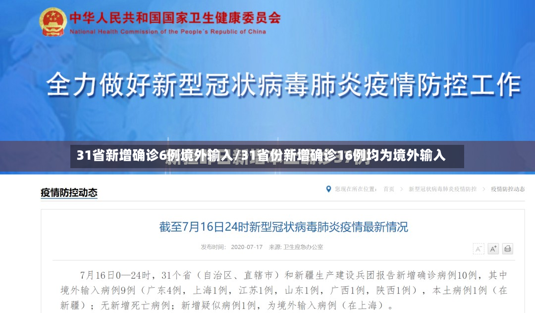 31省新增确诊6例境外输入/31省份新增确诊16例均为境外输入-第2张图片