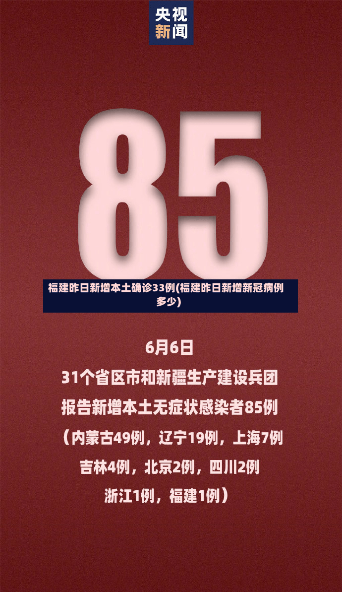 福建昨日新增本土确诊33例(福建昨日新增新冠病例多少)
