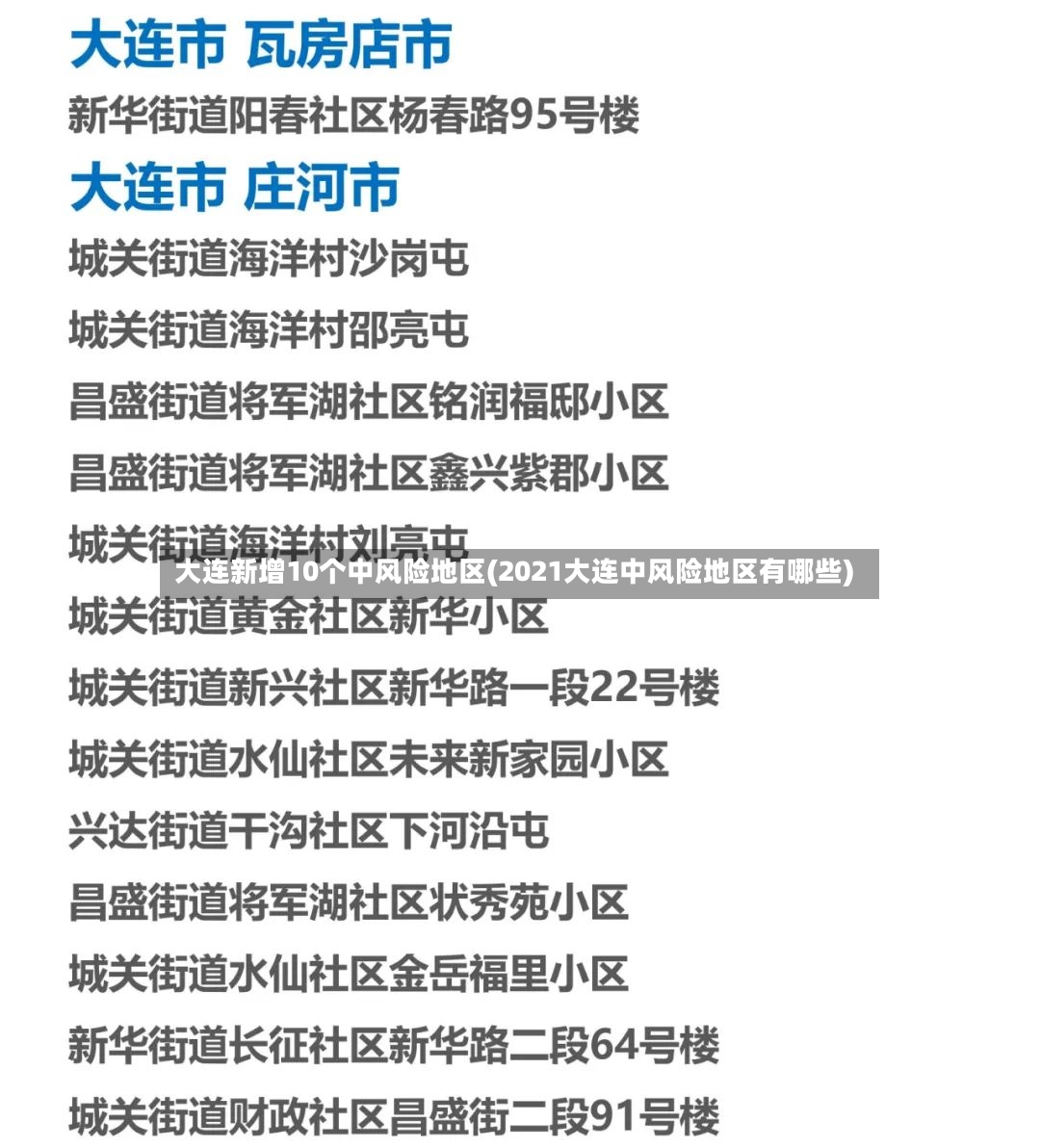 大连新增10个中风险地区(2021大连中风险地区有哪些)-第3张图片