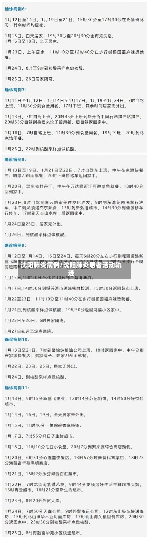 沈阳肺炎病例/沈阳肺炎患者活动轨迹-第3张图片