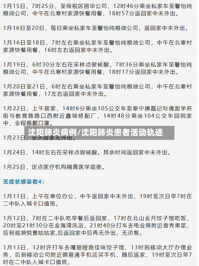 沈阳肺炎病例/沈阳肺炎患者活动轨迹-第2张图片