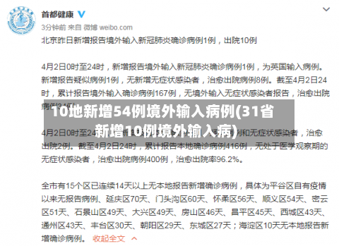 10地新增54例境外输入病例(31省新增10例境外输入病)-第2张图片
