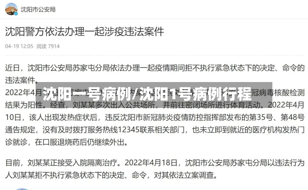 沈阳一号病例/沈阳1号病例行程-第2张图片