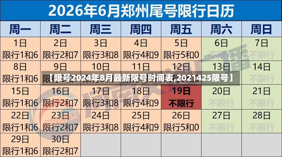 【限号2024年8月最新限号时间表,2021425限号】-第3张图片