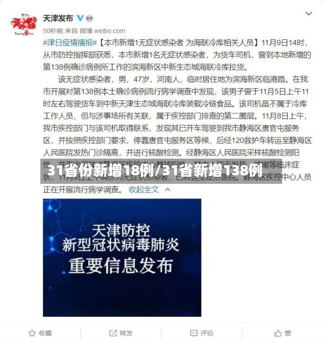 31省份新增18例/31省新增138例