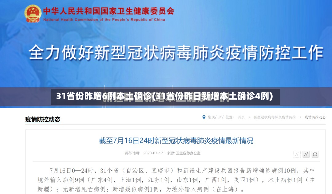 31省份昨增6例本土确诊(31省份昨日新增本土确诊4例)-第2张图片