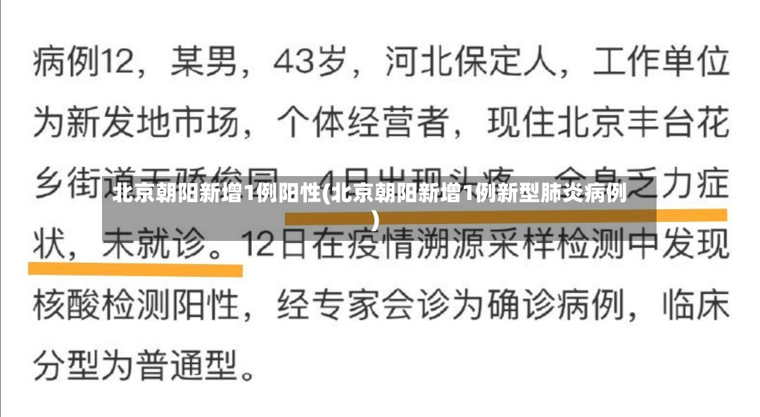 北京朝阳新增1例阳性(北京朝阳新增1例新型肺炎病例)-第3张图片