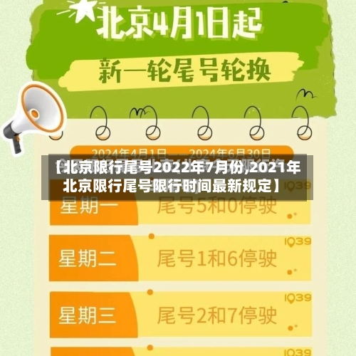 【北京限行尾号2022年7月份,2021年北京限行尾号限行时间最新规定】-第2张图片