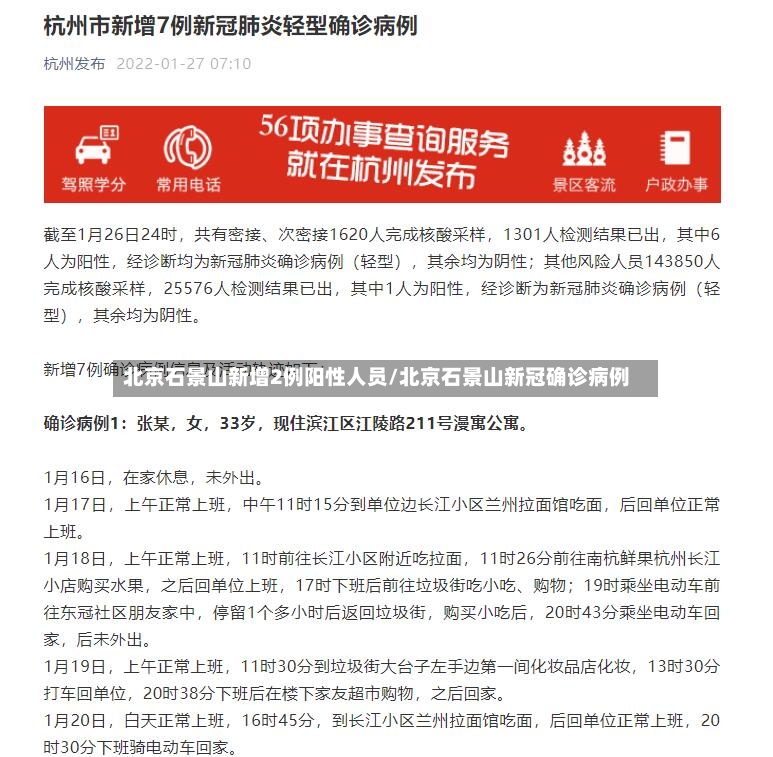北京石景山新增2例阳性人员/北京石景山新冠确诊病例