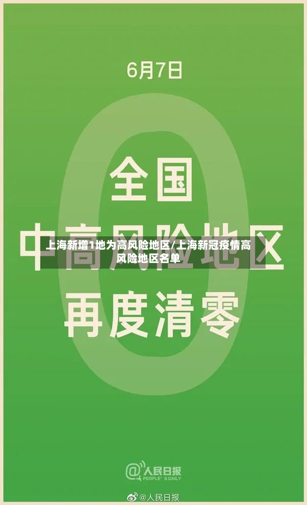上海新增1地为高风险地区/上海新冠疫情高风险地区名单