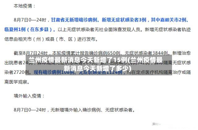 兰州疫情最新消息今天新增了15例(兰州疫情最新消息今天新增了多少)-第3张图片
