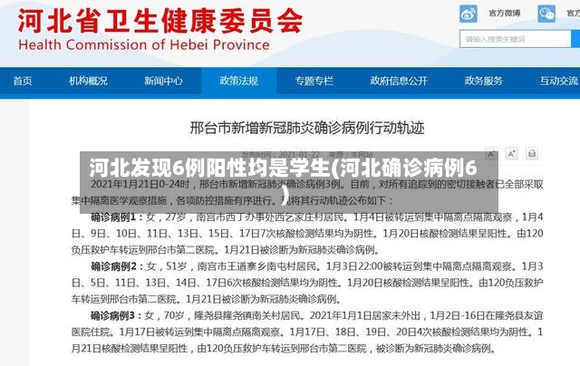 河北发现6例阳性均是学生(河北确诊病例6)