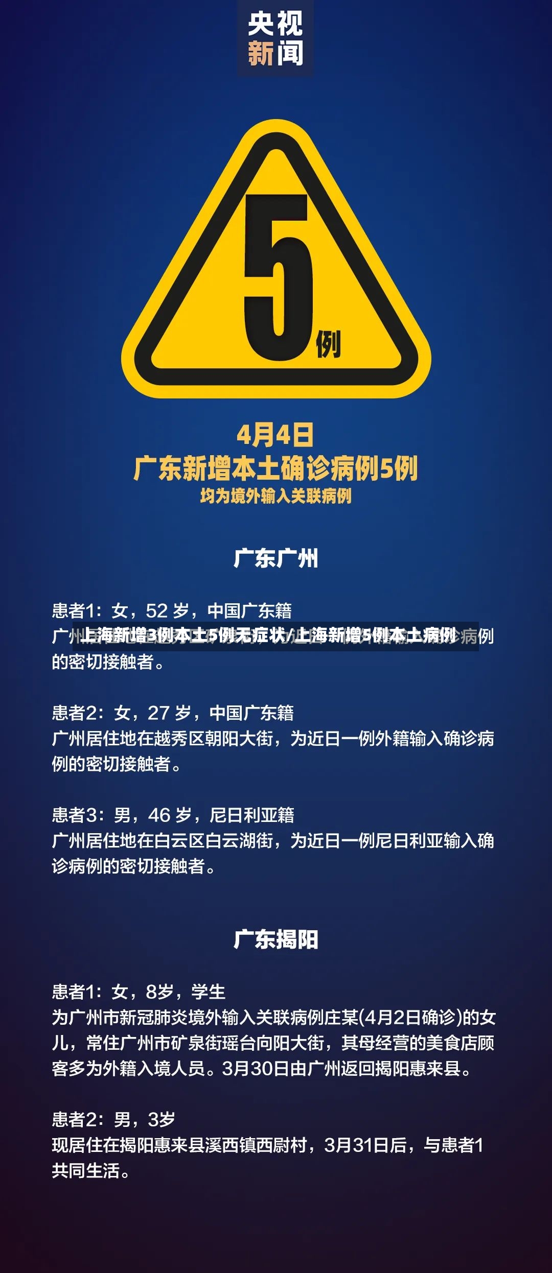 上海新增3例本土5例无症状/上海新增5例本土病例