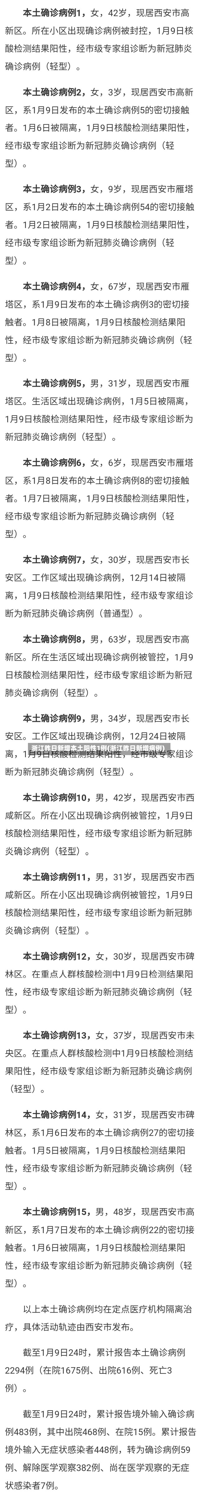 浙江昨日新增本土阳性1例(浙江昨日新增病例)