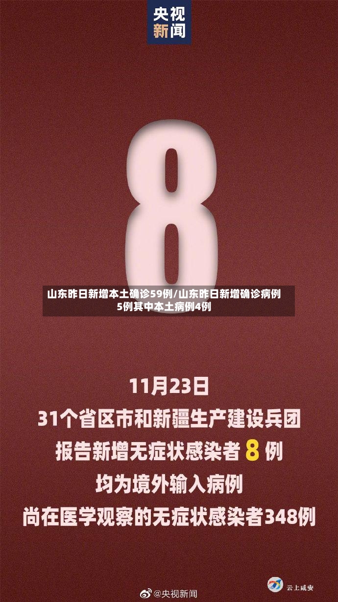 山东昨日新增本土确诊59例/山东昨日新增确诊病例5例其中本土病例4例