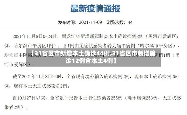 【31省区市新增本土确诊44例,31省区市新增确诊12例含本土4例】-第2张图片
