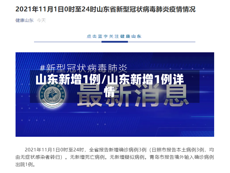 山东新增1例/山东新增1例详情