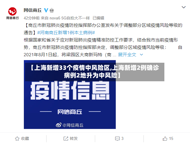 【上海新增33个疫情中风险区,上海新增2例确诊病例2地升为中风险】