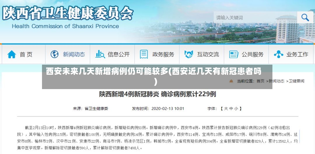 西安未来几天新增病例仍可能较多(西安近几天有新冠患者吗)