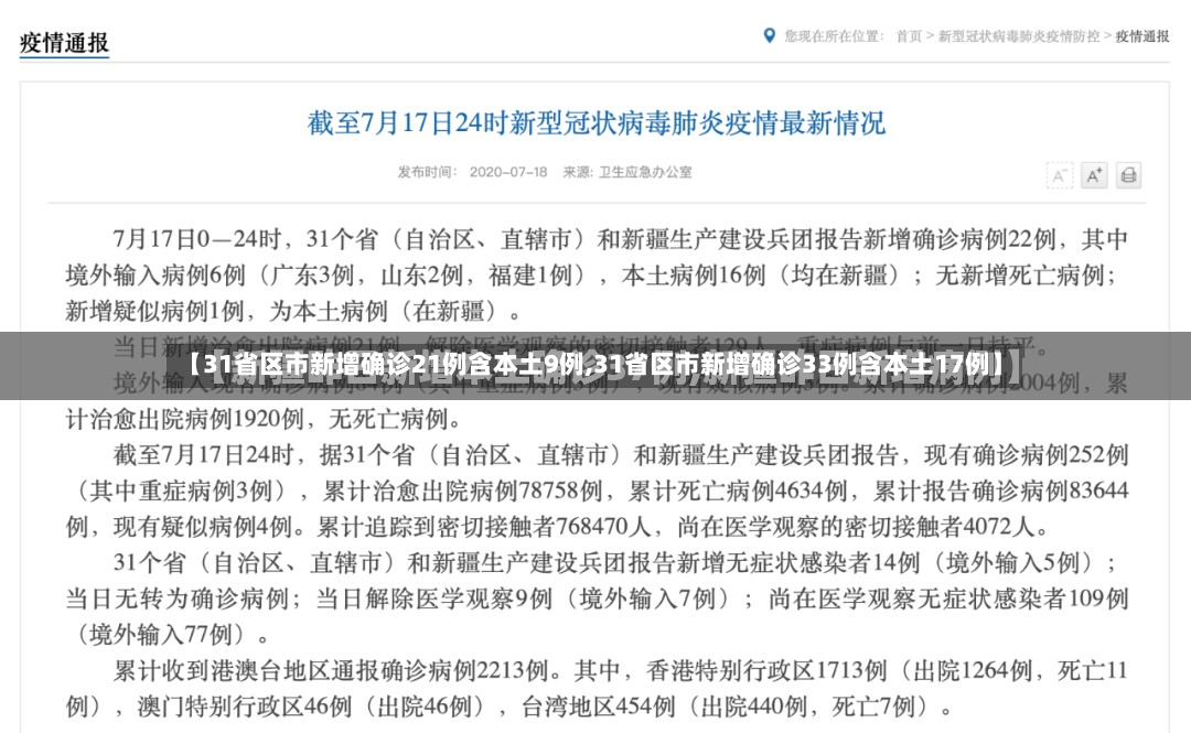 【31省区市新增确诊21例含本土9例,31省区市新增确诊33例含本土17例】-第3张图片
