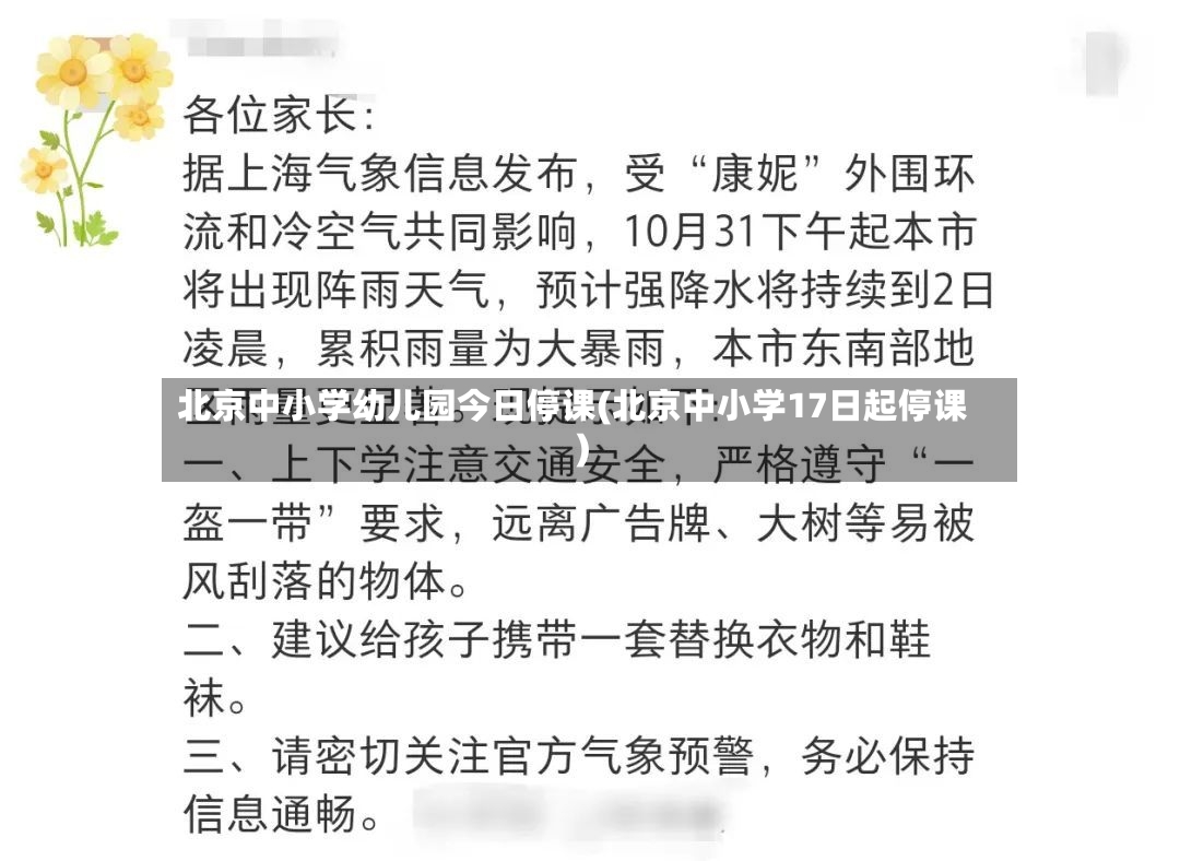 北京中小学幼儿园今日停课(北京中小学17日起停课)-第2张图片