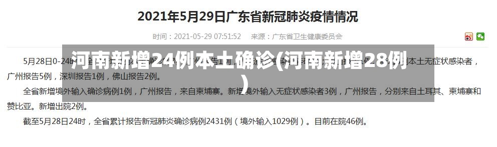 河南新增24例本土确诊(河南新增28例)