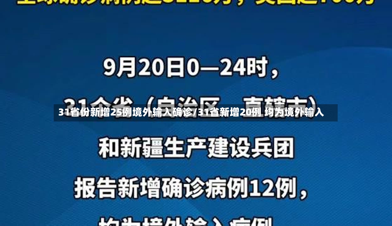 31省份新增25例境外输入确诊/31省新增20例 均为境外输入