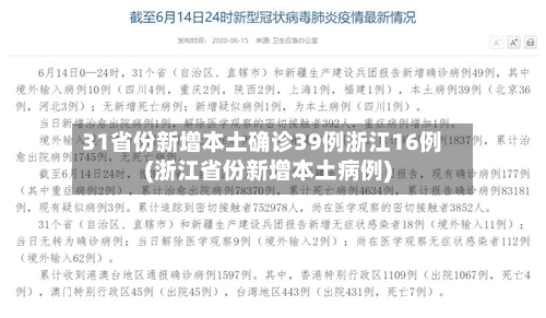 31省份新增本土确诊39例浙江16例(浙江省份新增本土病例)