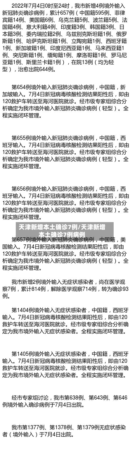 天津新增本土确诊7例/天津新增本土确诊7例病例-第2张图片